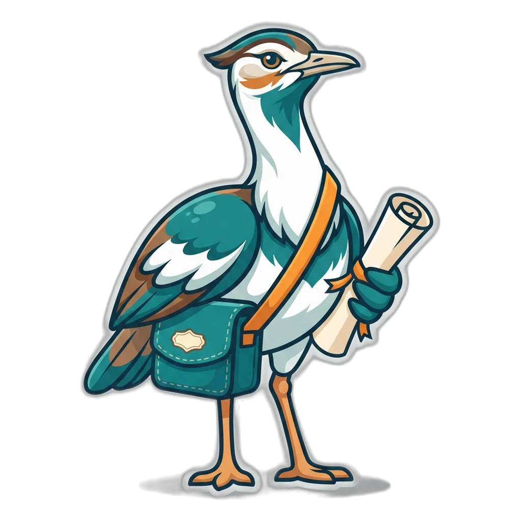Great Indian bustard courier carrying a law scroll on colour prediction game India rules